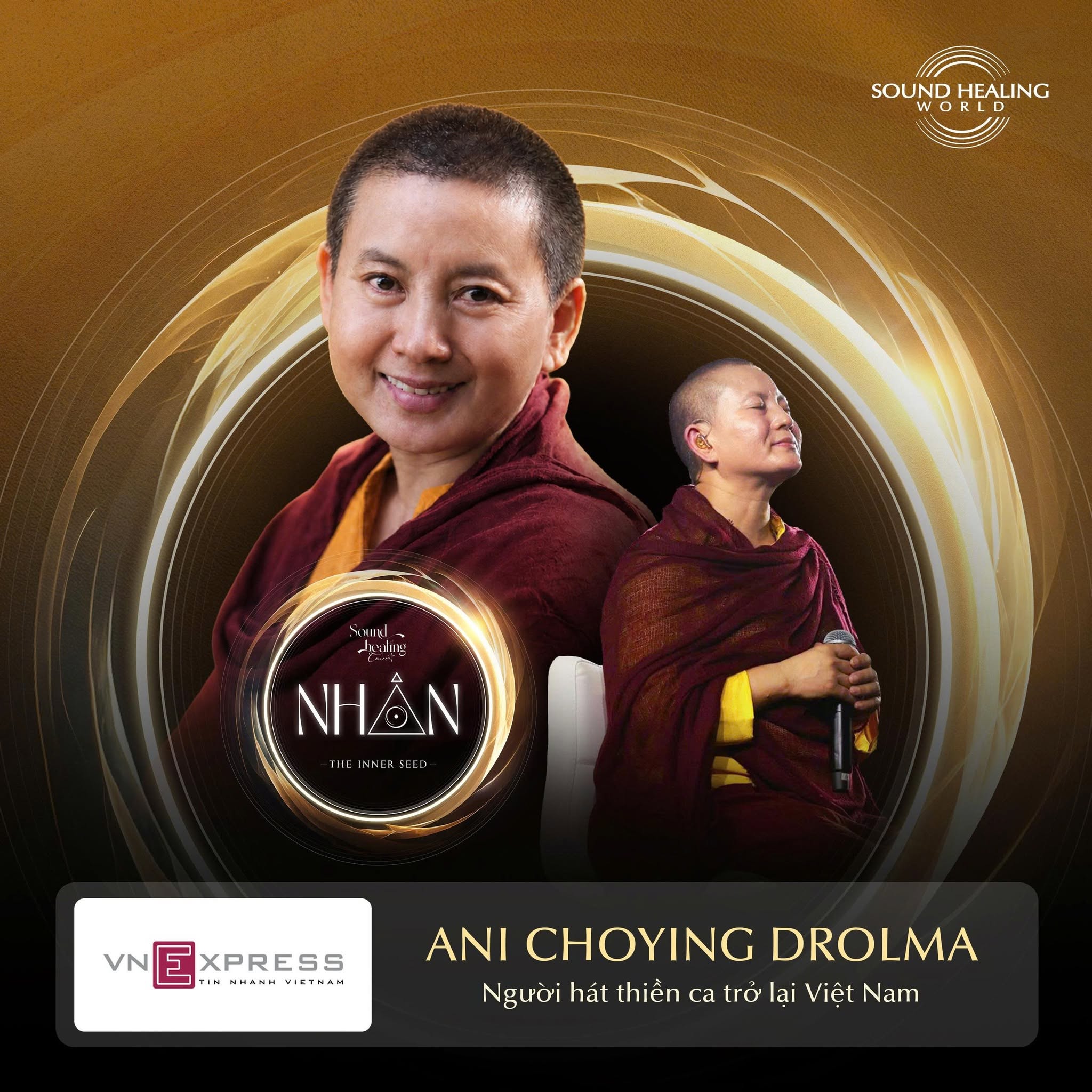 Ani Choying Drolma — VnExpress on Sound Healing Concert 2026 NHÂN